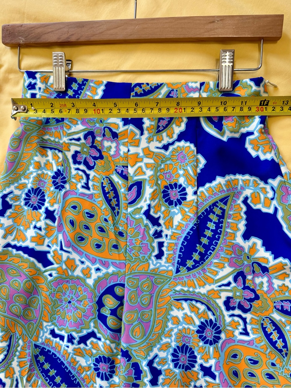 Zara Blue Paisley Maxi Skirt with Yellow and Pink Accents - Picture 4 of 5